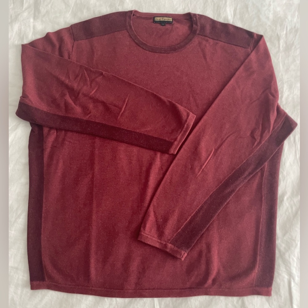 LENOR ROMANO Collection Men's Crew Neck Rust Sweater